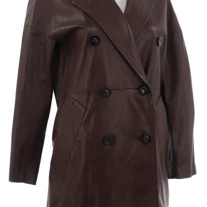 Max Mara Women'S Ussuri Double Breasted Coat Leather