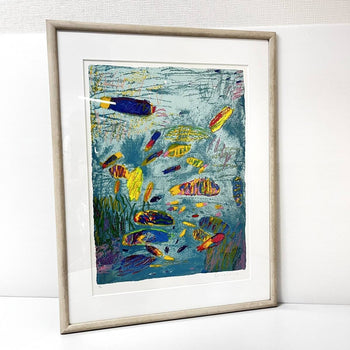 Ken Done Fishes in Sea Hand Signed Limited Edition Lithograph Framed 8969cm