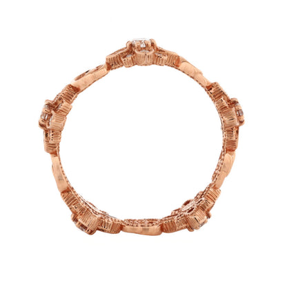 Gucci Gg Flora Ring 18K Rose Gold With Diamonds