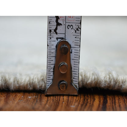 4'X5'10" Gray Hand Knotted Afghan Angora Oushak Soft Wool Oriental Rug