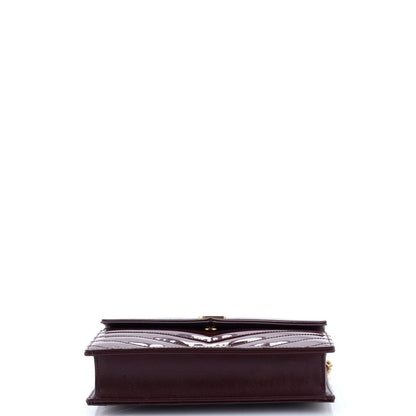 Saint Laurent Classic Monogram Wallet On Chain Matelasse Chevron Patent Small