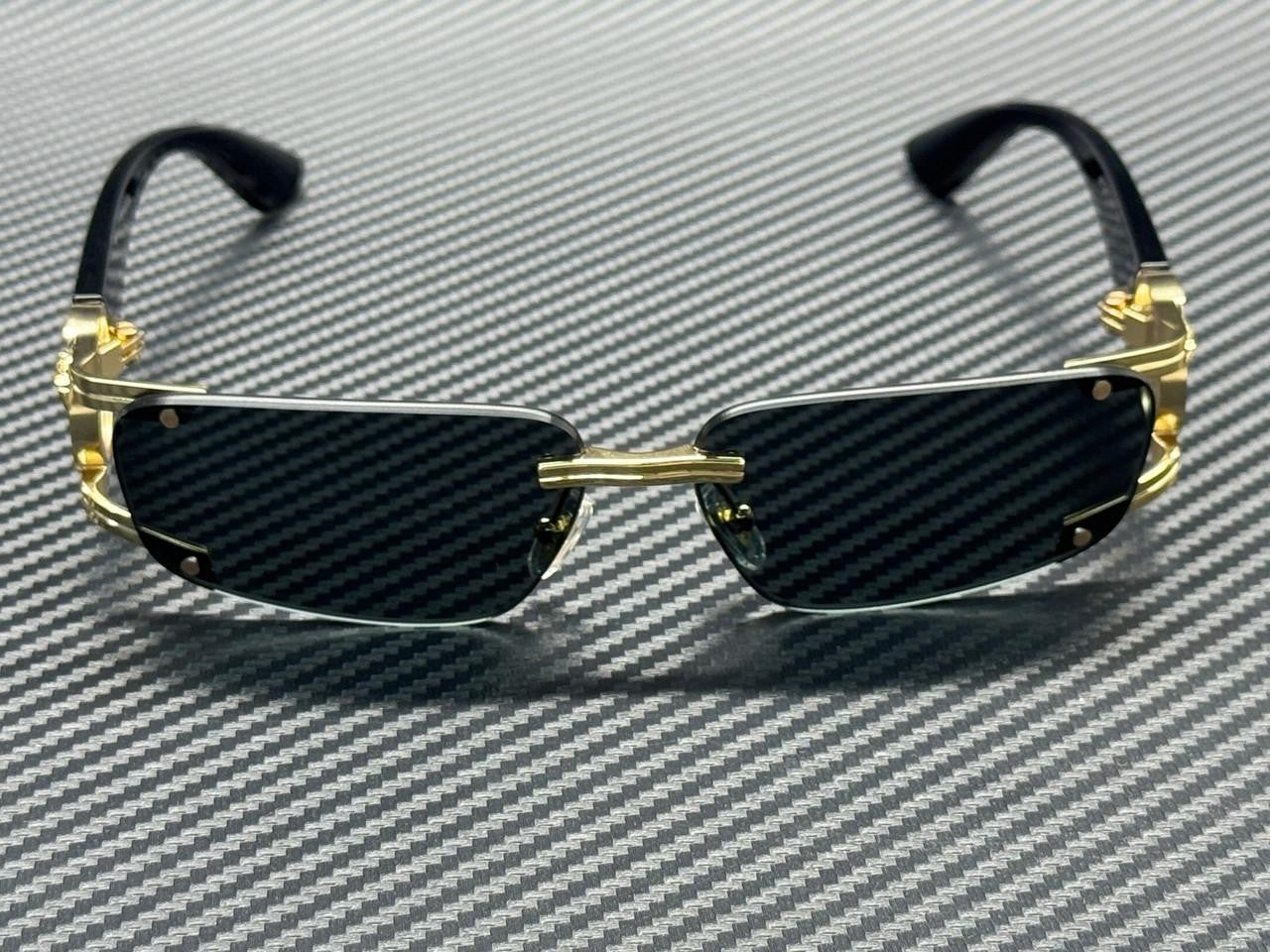 VERSACE VE2291 100287 Gold Dark Grey Men's 59 mm Sunglasses
