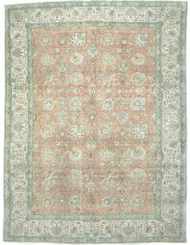 Antique Distressed Oriental Rug Muted Floral