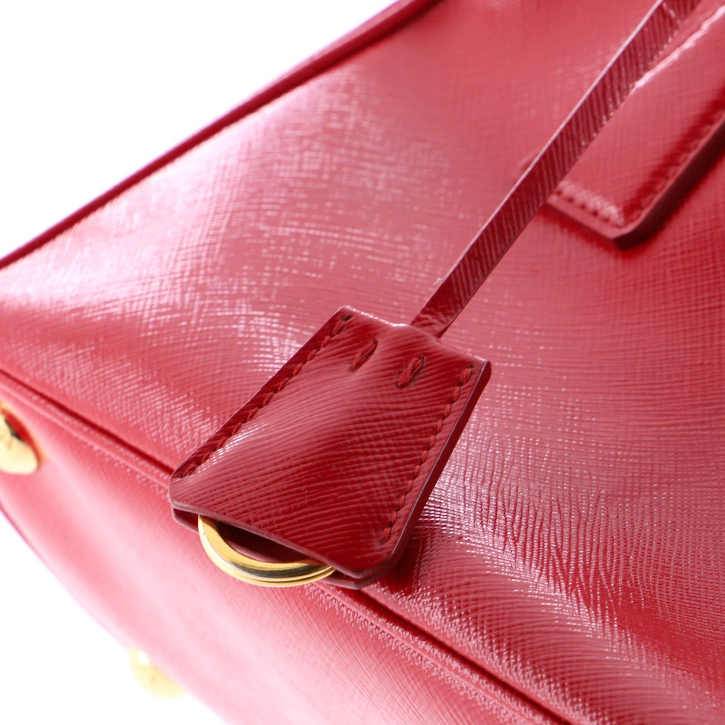 Small Prada Double Zip Lux Tote Vernice Saffiano Leather