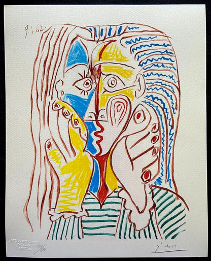 Pablo Picasso Lithograph Coa Signed In Pen Numbered In Pencil Crayon