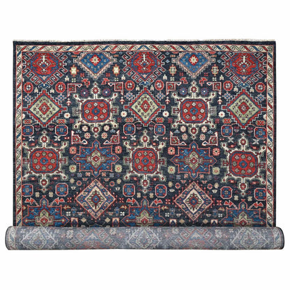 12'X18' Black Supple Organic Wool Hand Knotted Oversize Oriental Rug