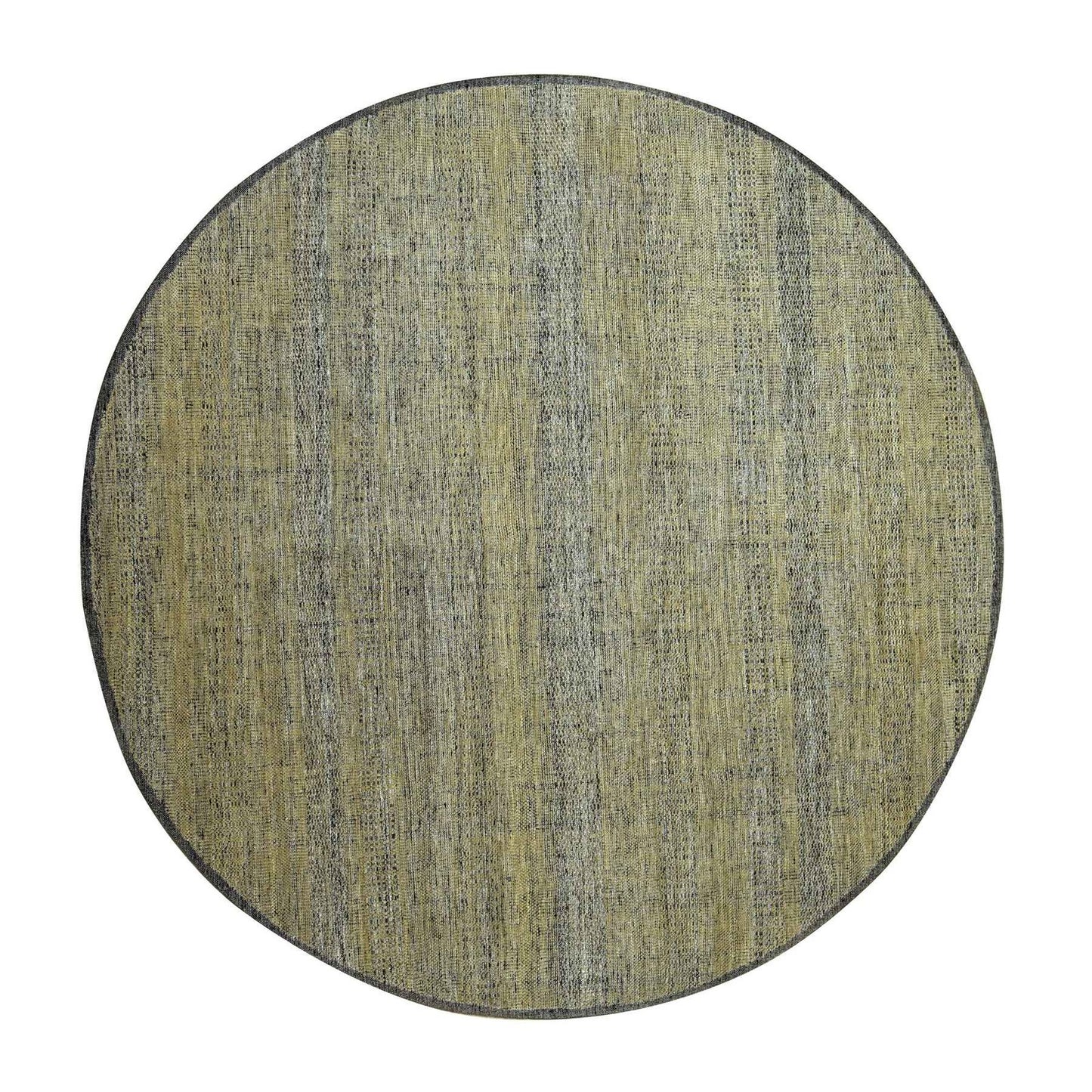 10'X10' Brown Pure Wool Rug Hand Knotted Distressed Grass Design Round