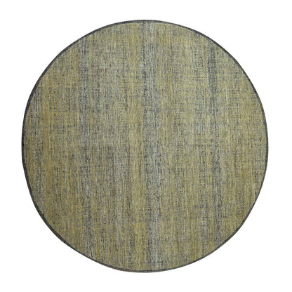 10'X10' Brown Pure Wool Rug Hand Knotted Distressed Grass Design Round