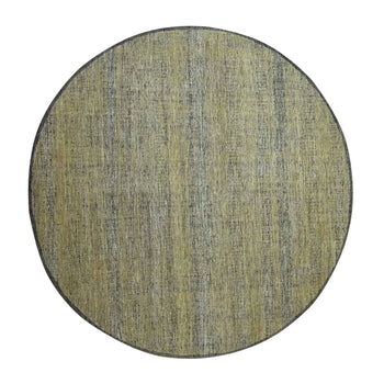 10'X10' Brown Pure Wool Rug Hand Knotted Distressed Grass Design Round