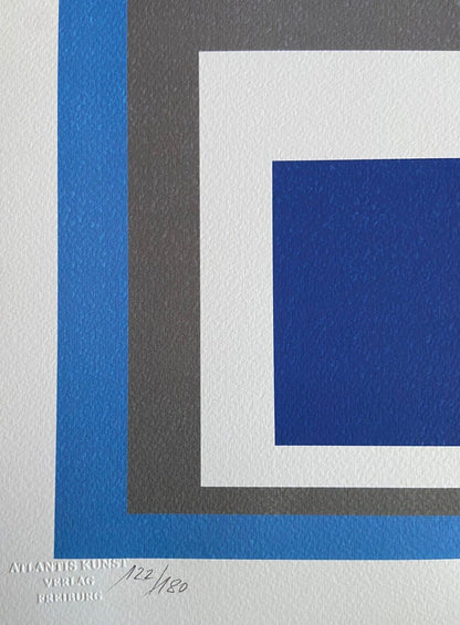 Josef Albers Lithograph Coa Numbered Signed Op - Le Corbusier