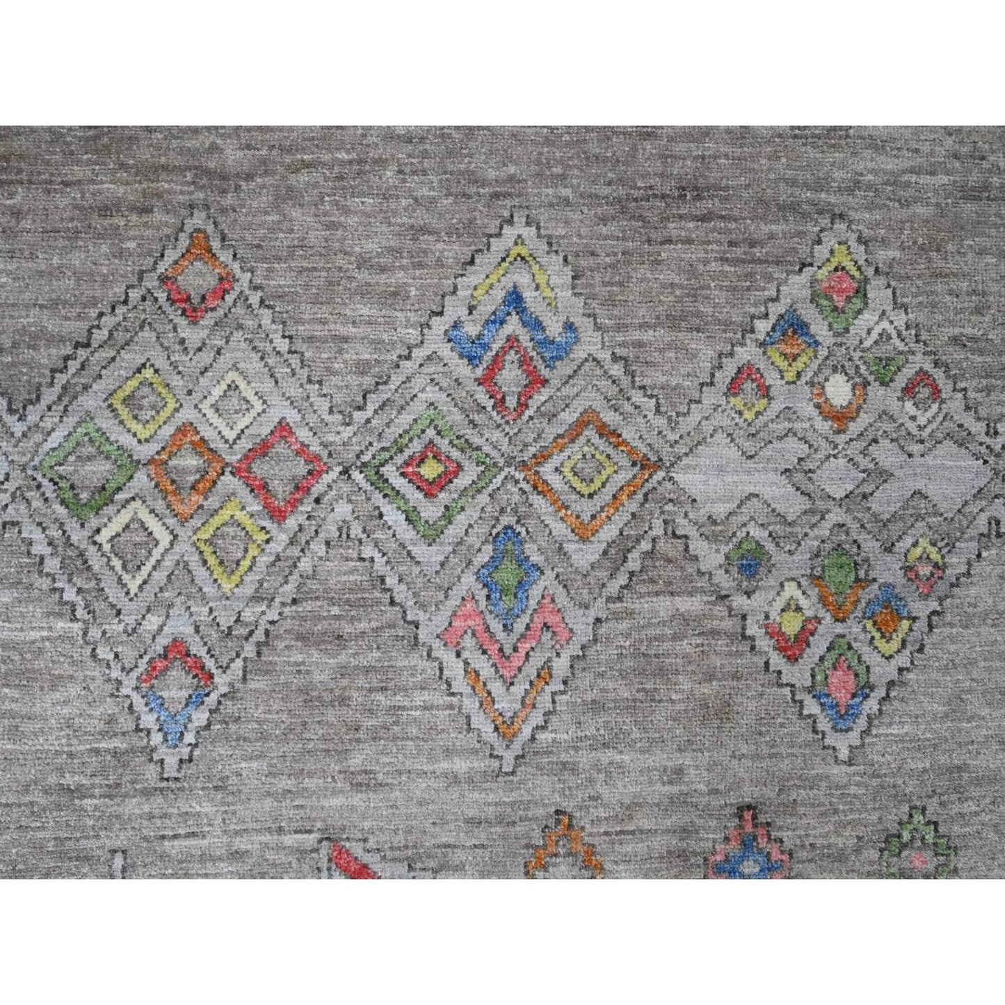 Rug 9'1"x11'5" Gray Moroccan Berber Influence Wool Hand Knotted Oriental