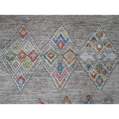 Rug 9'1"x11'5" Gray Moroccan Berber Influence Wool Hand Knotted Oriental