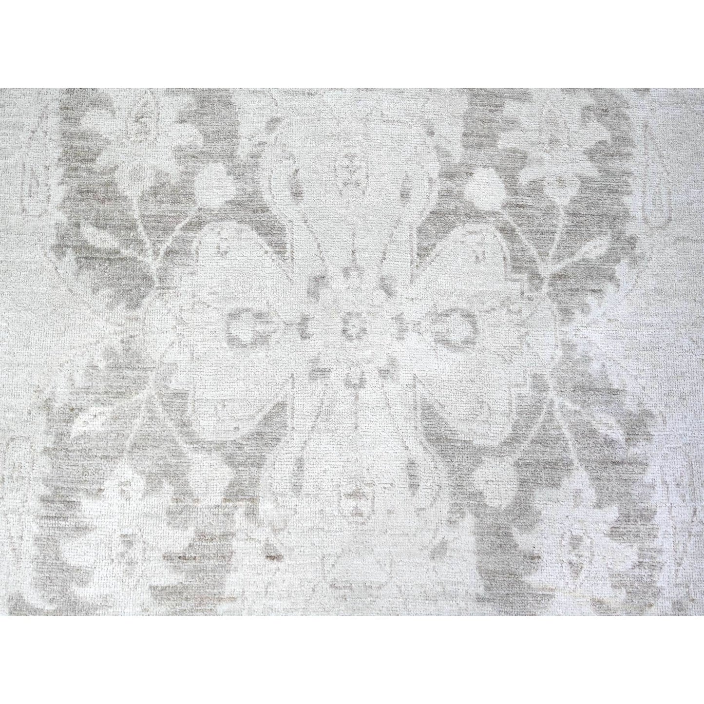 9'9"x14' Battleship Gray Wool White Wash Peshawar Hand Knotted Rug
