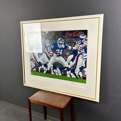 Rick Rush "Football" Serigraph Signed Framed 1991 New York Giants Super Bowl