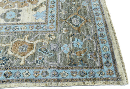 Vintage-Style Peshawar Oushak Oriental Rug Floral