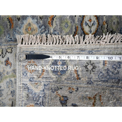 2'X3' Ice Gray Oushak Natural Wool Hand Knotted Mat Rug