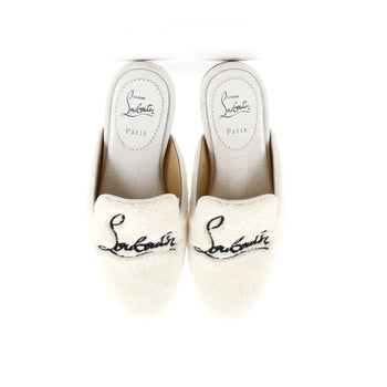 Christian Louboutin Women'S Navy Coolito Donna Flat Mules Shearling