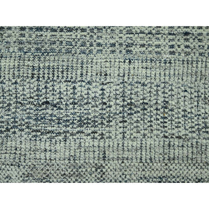 8'2"X10' Blue Hand Knotted Rug Pure Wool Oxidized Grass Design Oriental