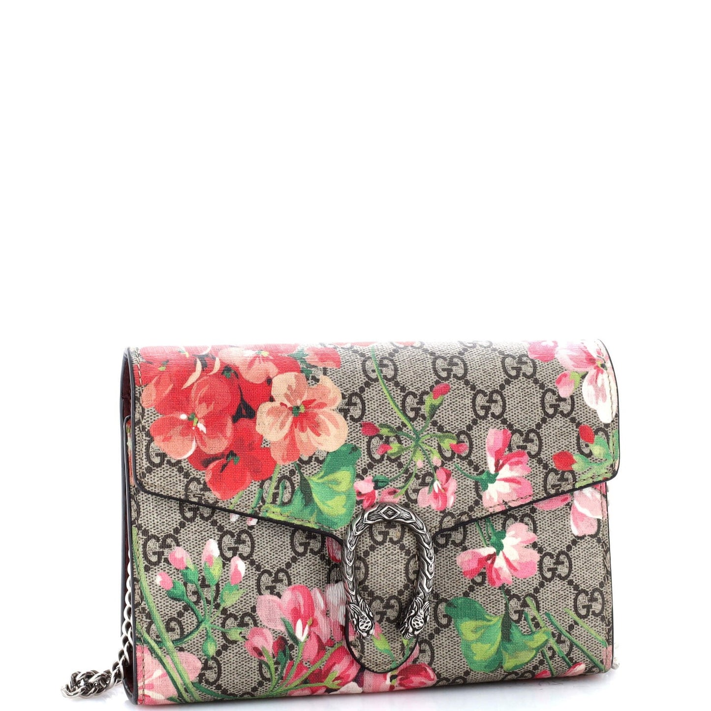 Gucci Dionysus Chain Wallet Blooms Print Gg Coated Canvas Small