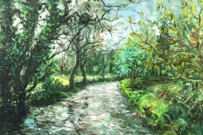 Constant Censier (French ) Original Oil Painting "L'Iton Prs De Cintray Eure"