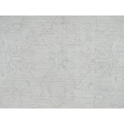 9'10"X13'10" Snow Cap White Hand Knotted Wool Peshawar Oriental Rug