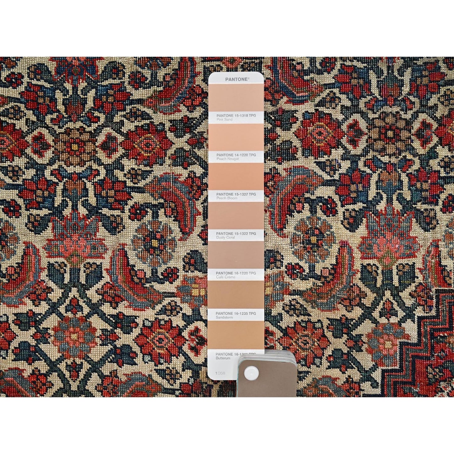 11'6"x18'10" Peach Color Antique Zoroastrian Bejar Wool Hand Knotted XL Rug