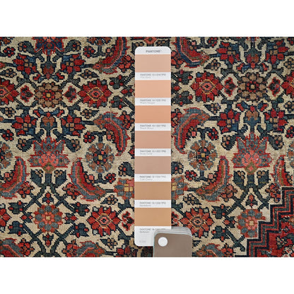 11'6"x18'10" Peach Color Antique Zoroastrian Bejar Wool Hand Knotted XL Rug