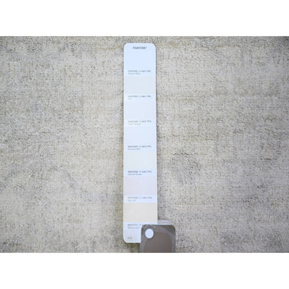 3'1"X4'10" White Wash Peshawar Wool Hand Knotted, Oriental Rug