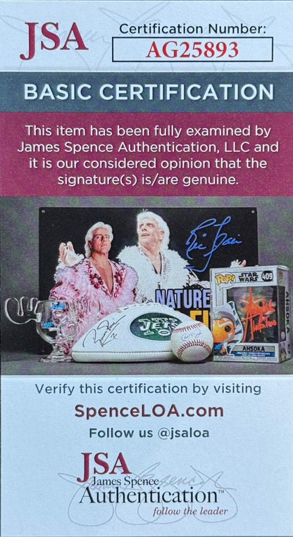 Reggie Jackson Autographed 8X10 Induction Day Stat Card (Jsa)