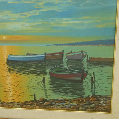 Massimo Orsucci Original Oil Canvas Signed Italian Seascape Framed COA