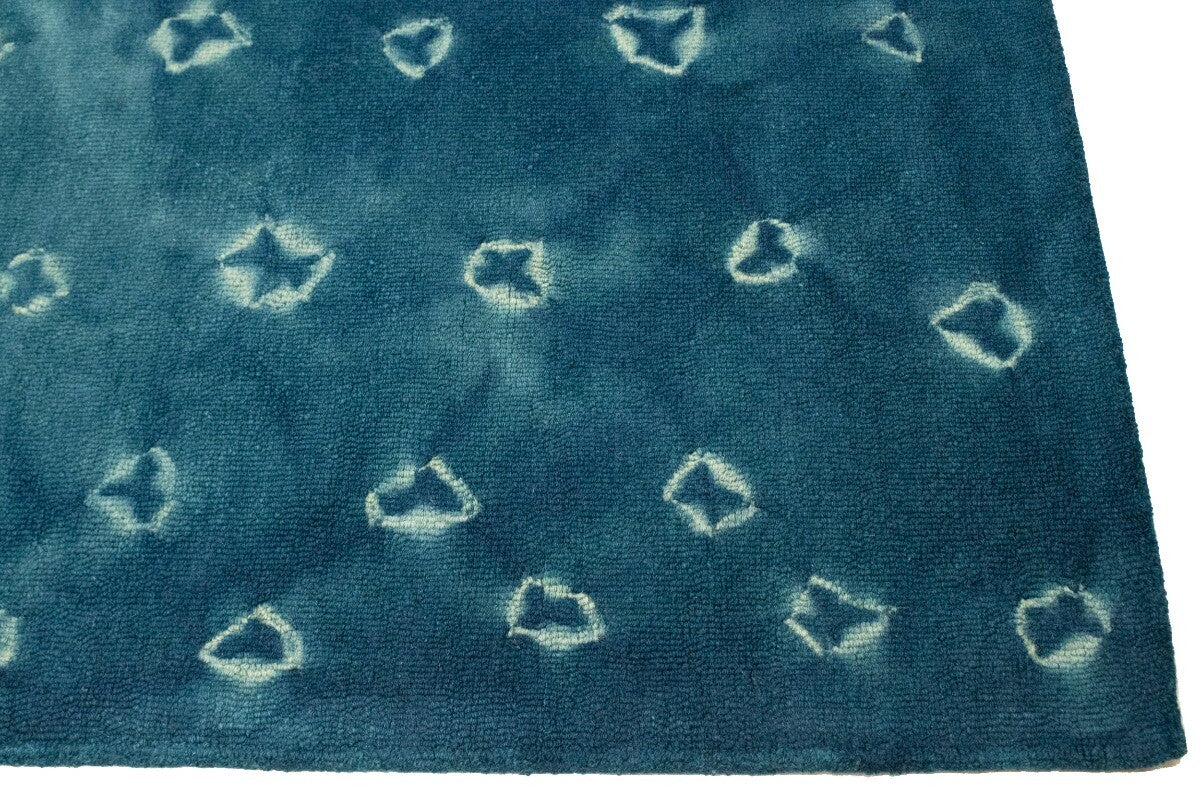 ft Blue Hand-Tufted Tie-Dye Rug Contemporary Bedroom Decor Modern Carpet 5x8