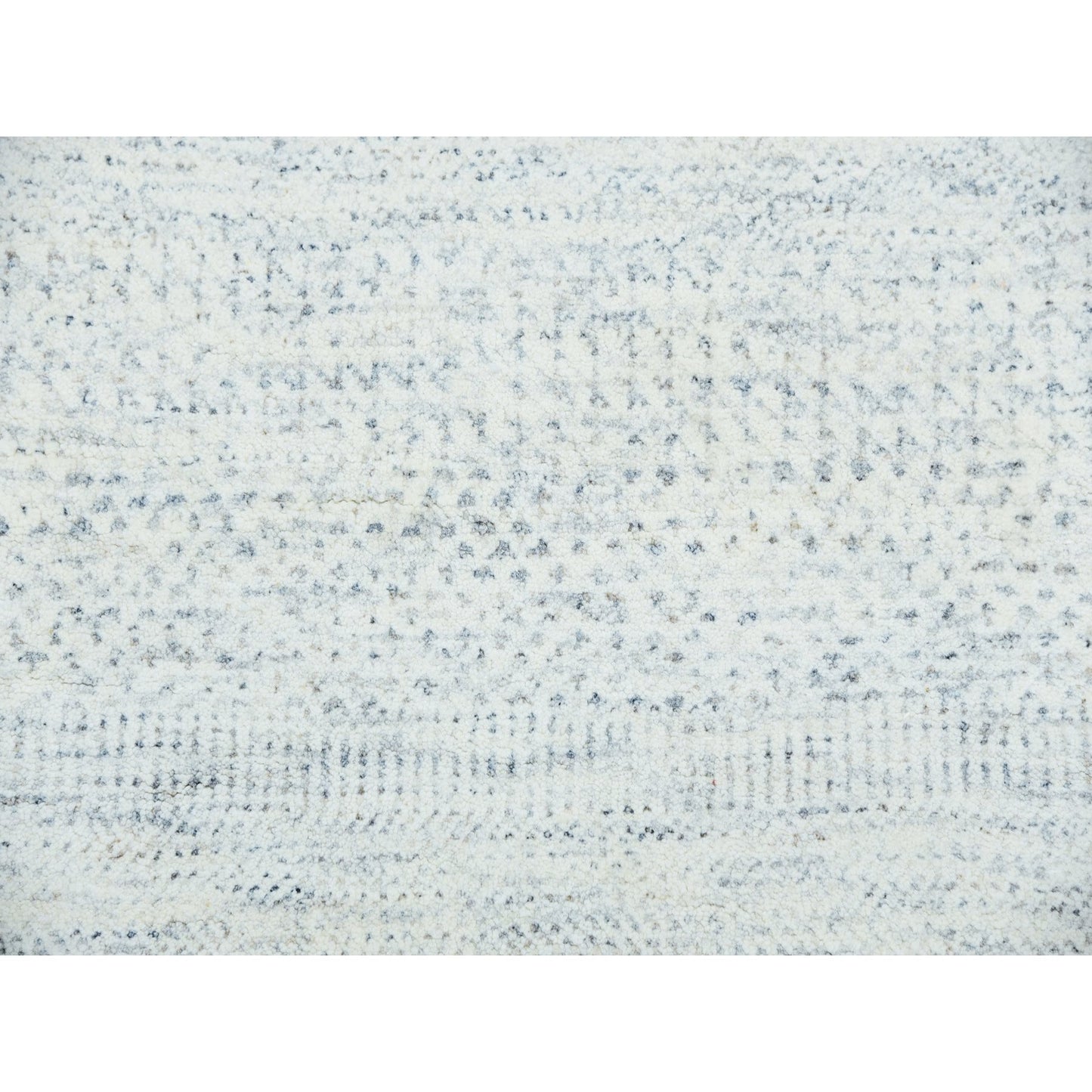 8'X10'1" Classic Gray Hand Knotted Modern Grass Design Wool Plain Rug