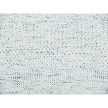 8'X10'1" Classic Gray Hand Knotted Modern Grass Design Wool Plain Rug