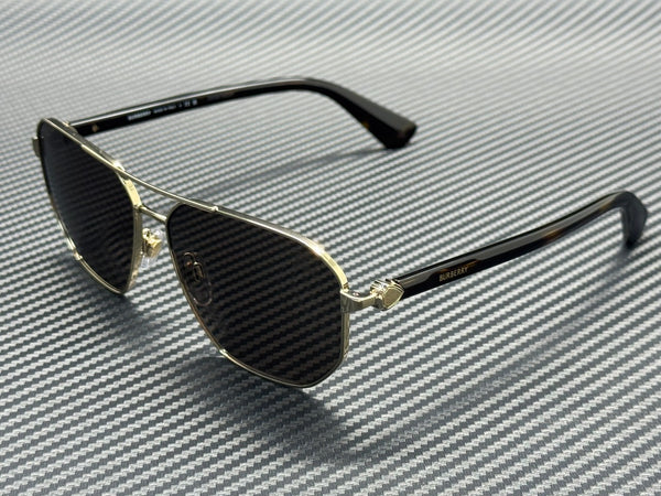 BURBERRY BE3166 110973 Light Gold Dark Brown Men's 60 mm Sunglasses