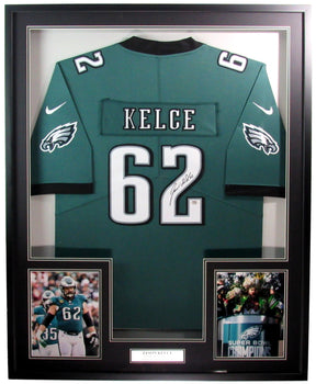 Jason Kelce Signed Football Jersey Philadelphia Eagles Framed Psa/Dna 200724