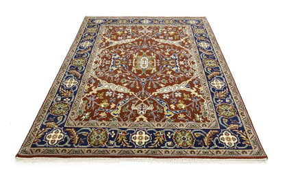 Rusty Red Oushak Chobi Oriental Rug Floral Living