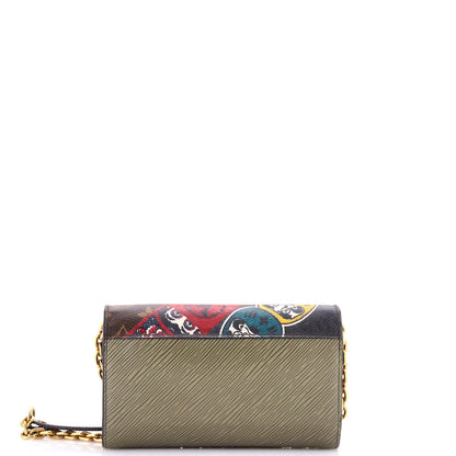 Louis Vuitton Twist Chain Wallet Limited Edition Kabuki Stickers Monogram Canvas
