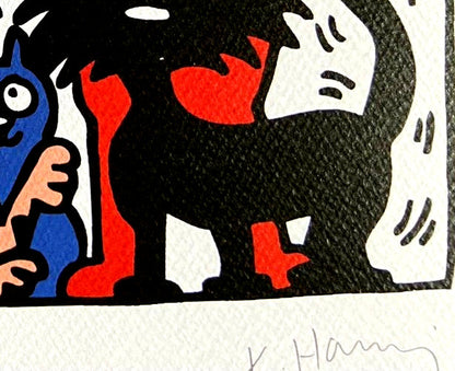 Keith Haring Lithograph Coa Signed In Pen