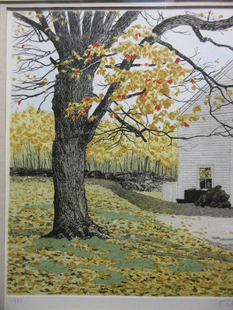 Carol Collette "Culver'S Farm" Original Etching Pencil Signed Numbered Framed