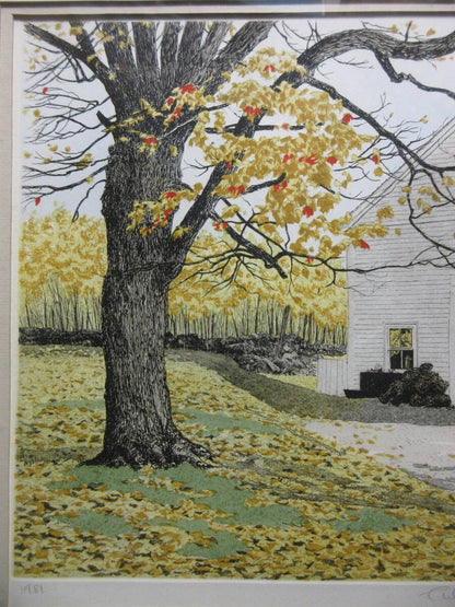 Carol Collette "Culver'S Farm" Original Etching Pencil Signed Numbered Framed