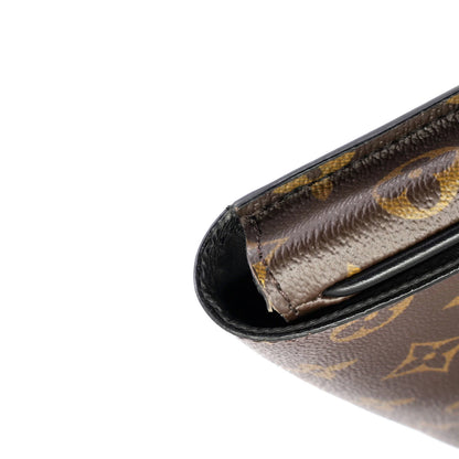 Louis Vuitton S Lock A4 Wristlet Pouch Macassar Monogram Canvas