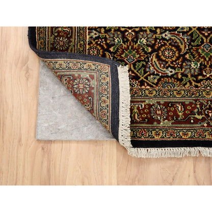 3'2"X5' Hand Knotted Herati New Zealand Wool 250 Kpsi Black Oriental Rug