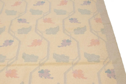 Floral design rug modern reversible oriental flat weave carpet dhurrie.