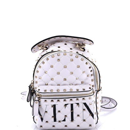 Valentino Garavani Vltn Rockstud Spike Backpack Quilted Printed Leather Mini