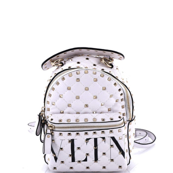 Valentino Garavani Vltn Rockstud Spike Backpack Quilted Printed Leather Mini
