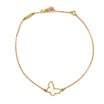 Van Cleef & Arpels Sweet Alhambra Butterfly Bracelet 18K Yellow Gold And Mother