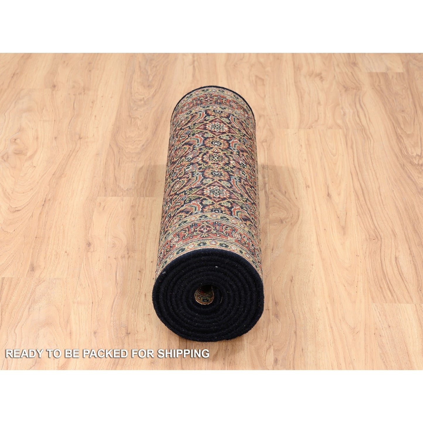 2'8"X9'9" Wool And Silk Herati Design 250 Kpsi Hand Knotted Runner Rug