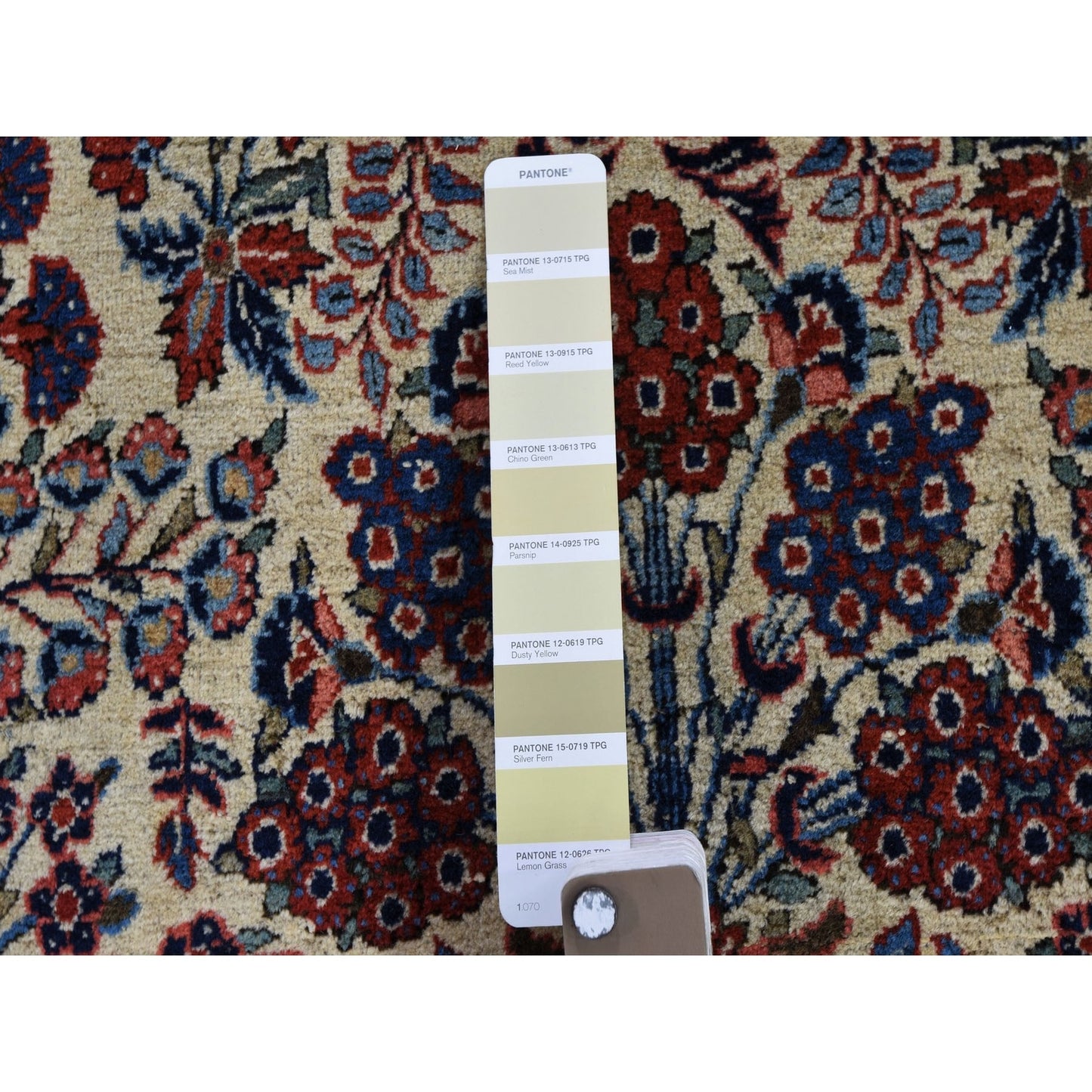 4'4"X6'9" Beige One From A Pair Antique Clean And Soft Oriental Rug