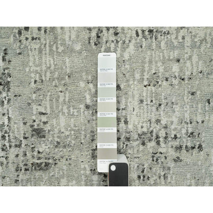 2'6"X31'8" Gray Wool Undyed Modern Hand Knotted Hand Spun Xl Runner Rug
