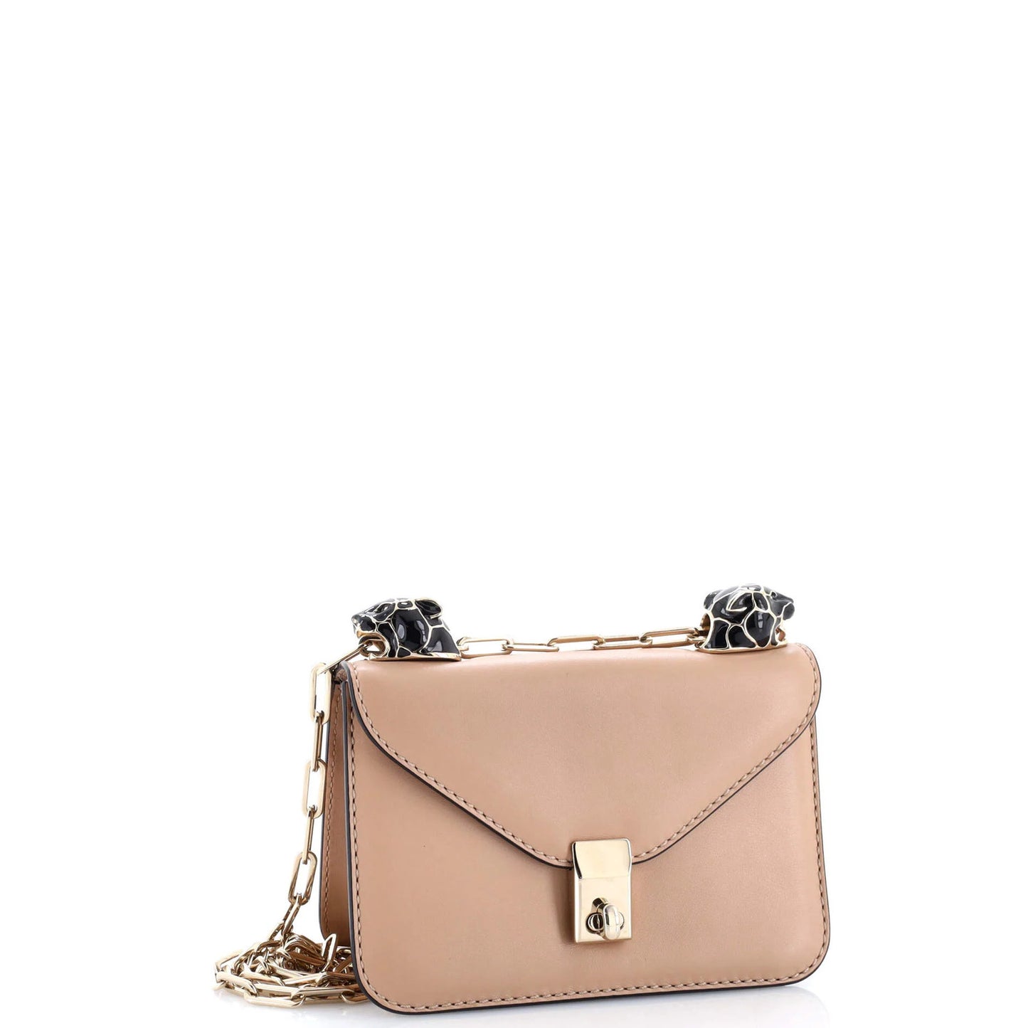 Valentino Garavani Panther Chain Flap Shoulder Bag Leather Small